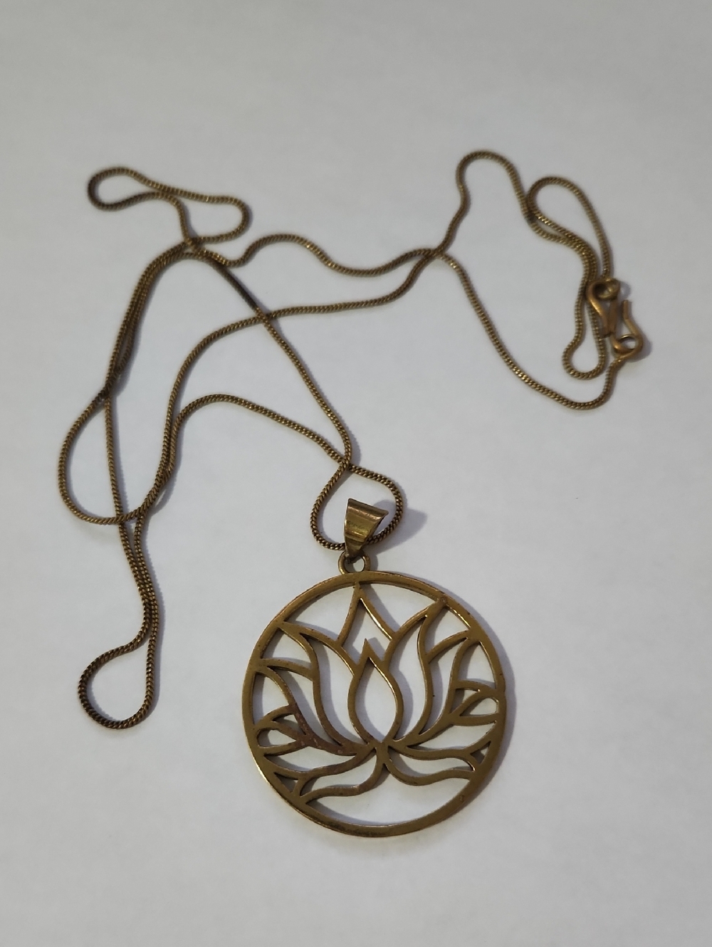 Gold Lotus Cutout Pendant Necklace - Women's Jewelry